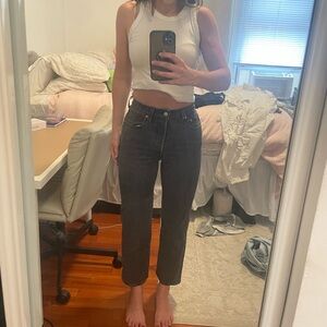 Levi's Women's Black Ribcage Leg Jeans